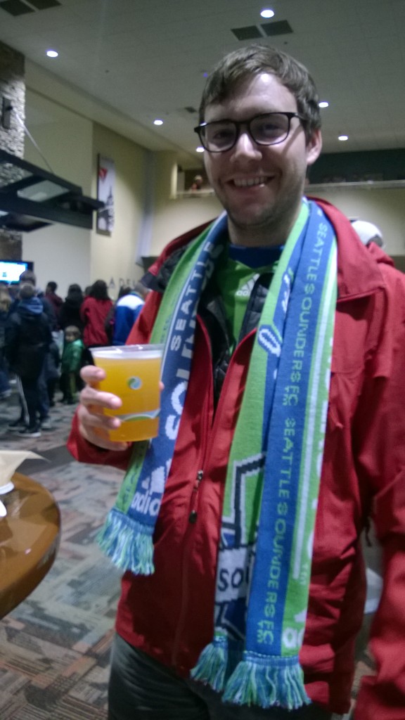 Of course Alex will always drink beer at an MLS game.