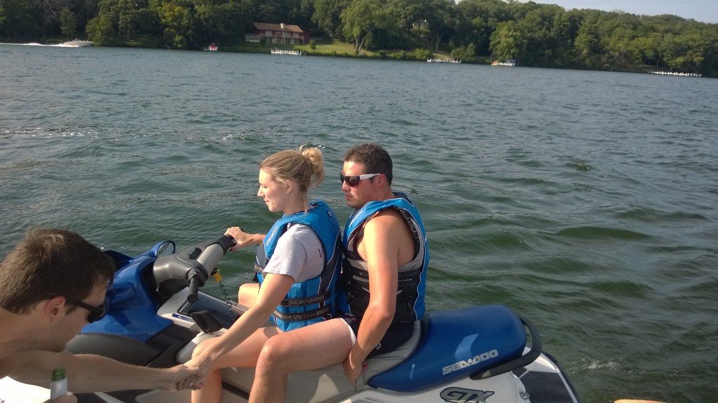 {Alina and Alberto taking a spin on the waverunner}