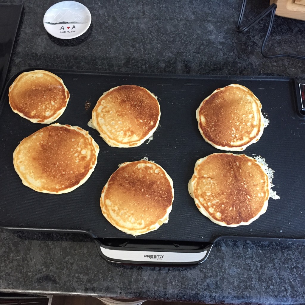 {tested out our new griddle - turns out, it is super handy to make pancakes on a griddle rather than a pan!}