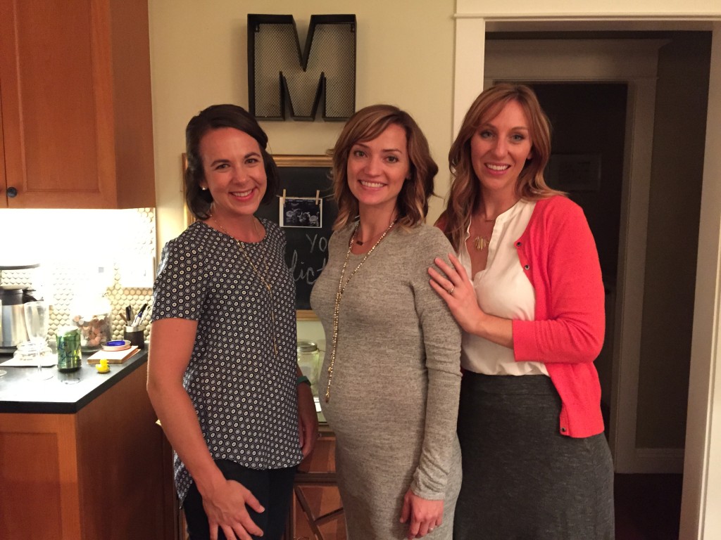 {Carrie and me with the mama to-be! We are excited to be hosting Mary's baby shower together in October.}