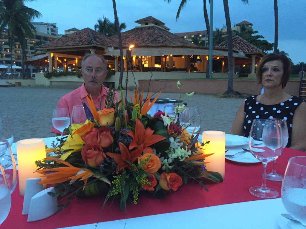{I didn't get a good photo, but we had a special table on the beach and had a delicious 3-course dinner. It was so intimate and personal and I had fun listening to Donna and Stan telling stories of memories of their 35 years of marriage.}