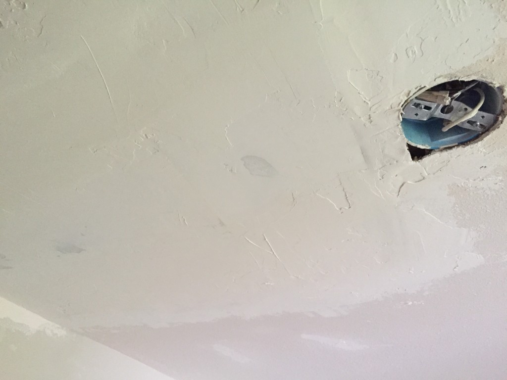 {Now we've got a flush ceiling and all it needs is some sanding before the texture and paint get applied.}