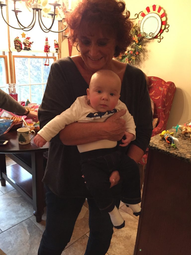 {Meeting his Great Aunt Chris.}